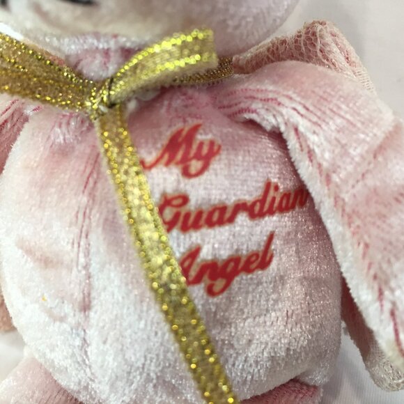 My Guardian Angel Pink Winged Teddy Bear with Lace by Aurora World 6" with Halo - Picture 5 of 11